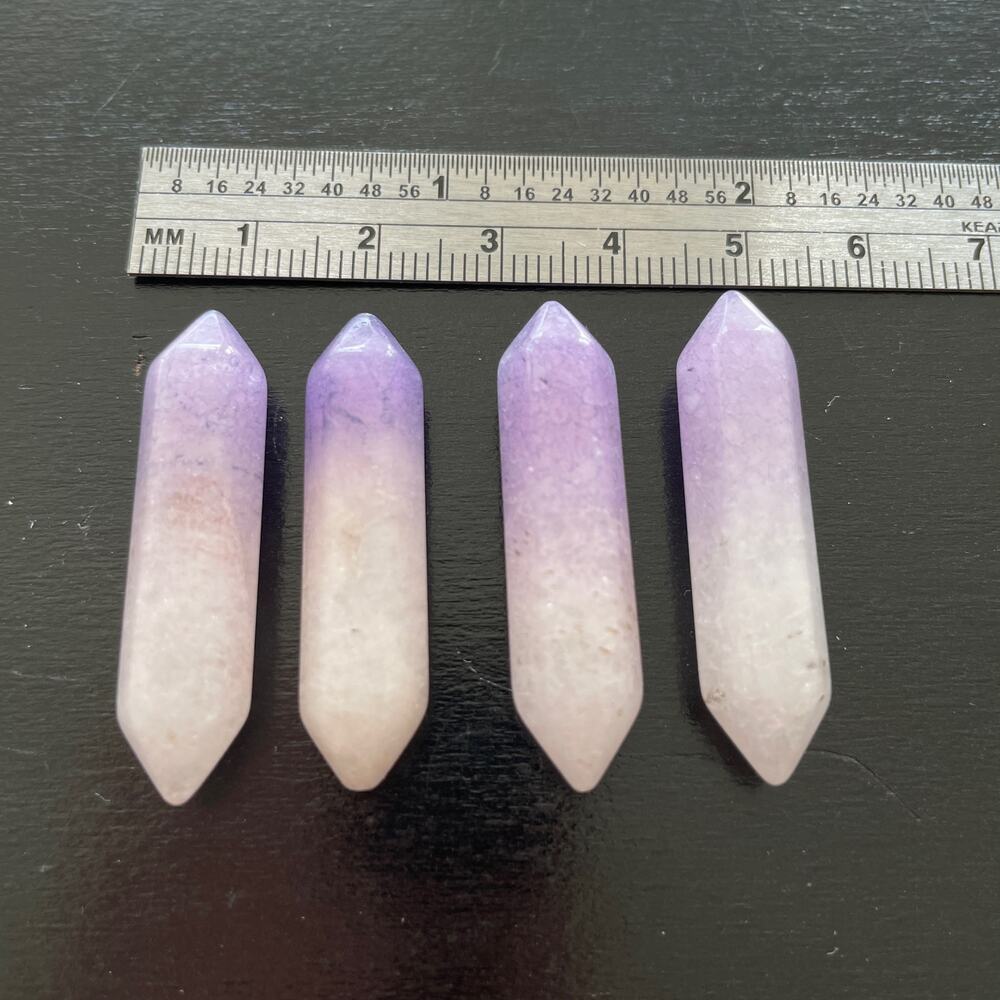 Four Dyed Rose Quartz Double Points - #8